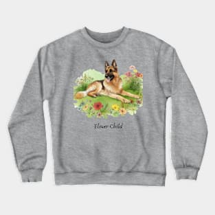 Flower Child - German Shepherd Crewneck Sweatshirt